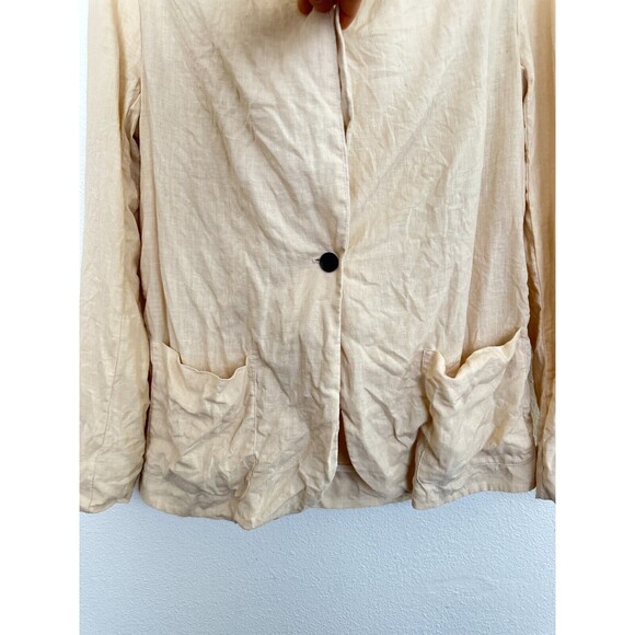 Raquel Allegra Women's Silk Linen Jai Jacket Blazer Beige Large Beach Lagenlook - Picture 4 of 8